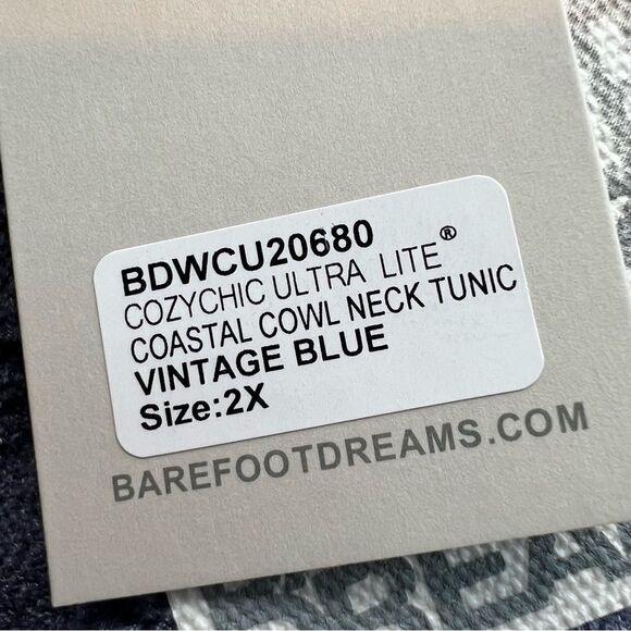 Barefoot Dreams CozyChic Ultralite Coastal Cowl Neck Tunic - Picture 5 of 11